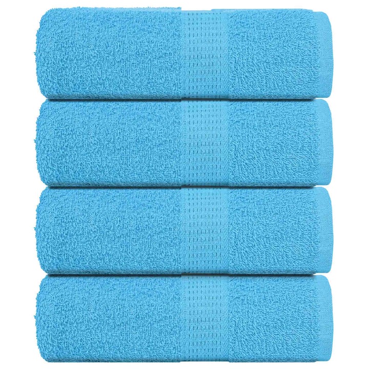 Prosoape pentru oaspeti vidaXL, 4 buc, turcoaz, 360 g/m², 100% bumbac, 0.26 kg