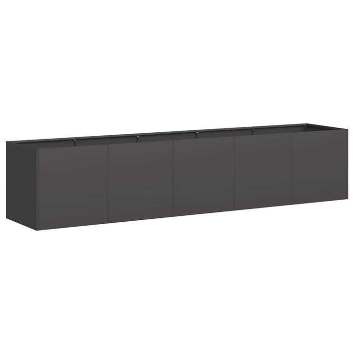 Jardinier vidaXL, negru, 200x40x40 cm, Otel laminat la rece, 11.55 Kg