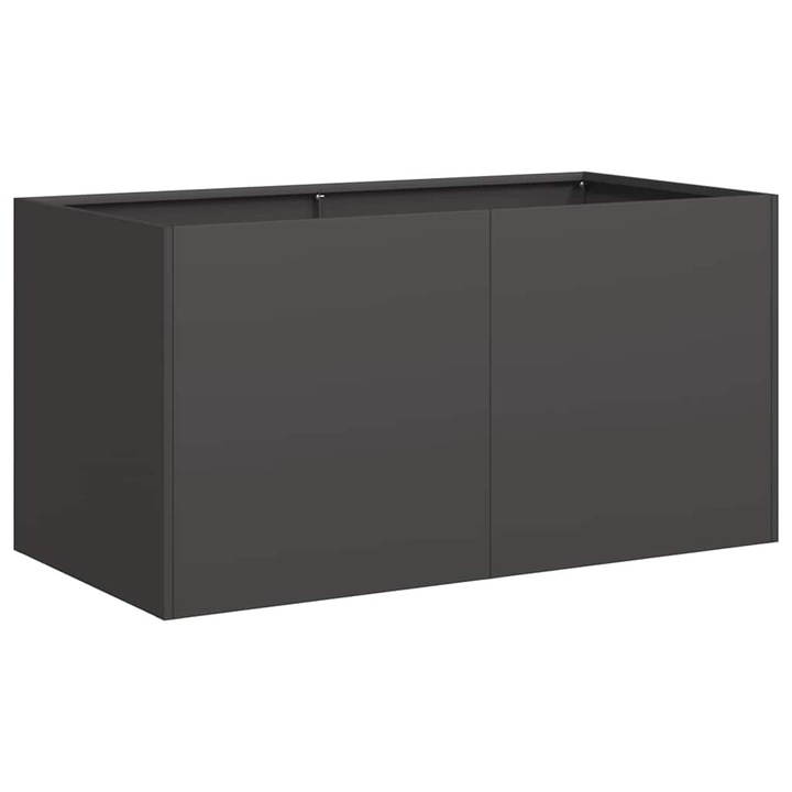 Jardinier vidaXL, negru, 80x40x40 cm, Otel laminat la rece, 5.6 Kg