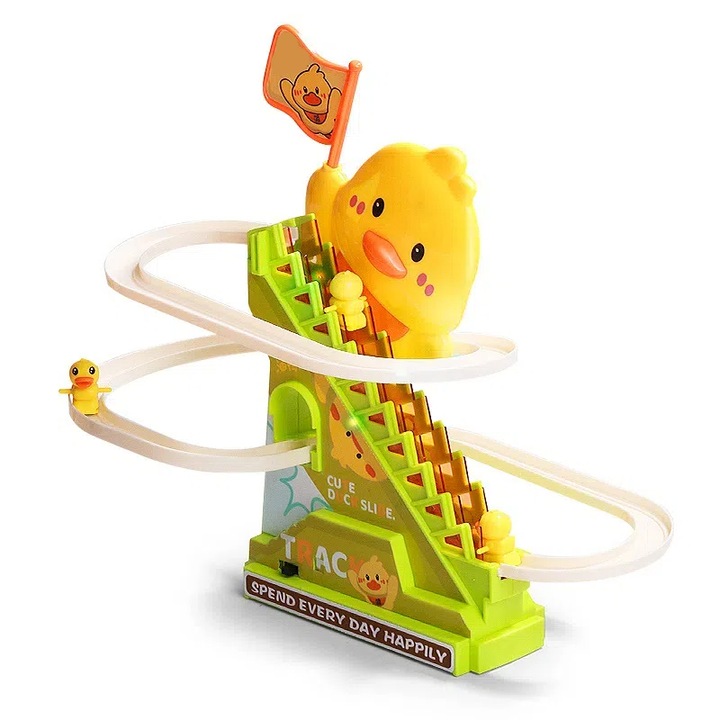 Állatjáték, sárga kacsa, elektromos pálya zenével, világítással, méretek 30x15x10cm