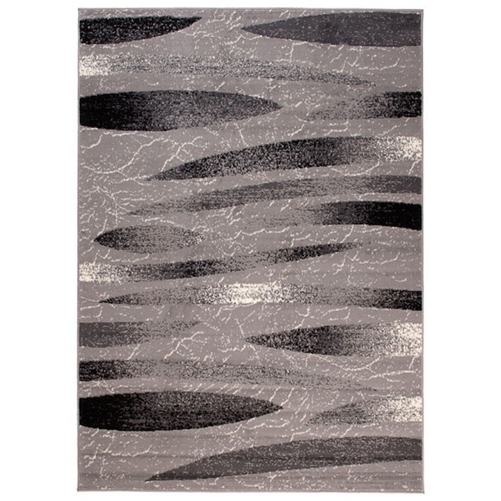 Covor, Tapiso, Dream, 150 x 300 cm, Cu Print Abstract, 1350 g/m², Inaltime 8 mm, Dreptunghi, Potrivit Pentru Panouri De Incalzire Prin Pardoseala, Usor De Curatat Si Manevrat, OEKO-TEX® Standard 100, Polipropilena, Gri deschis melange