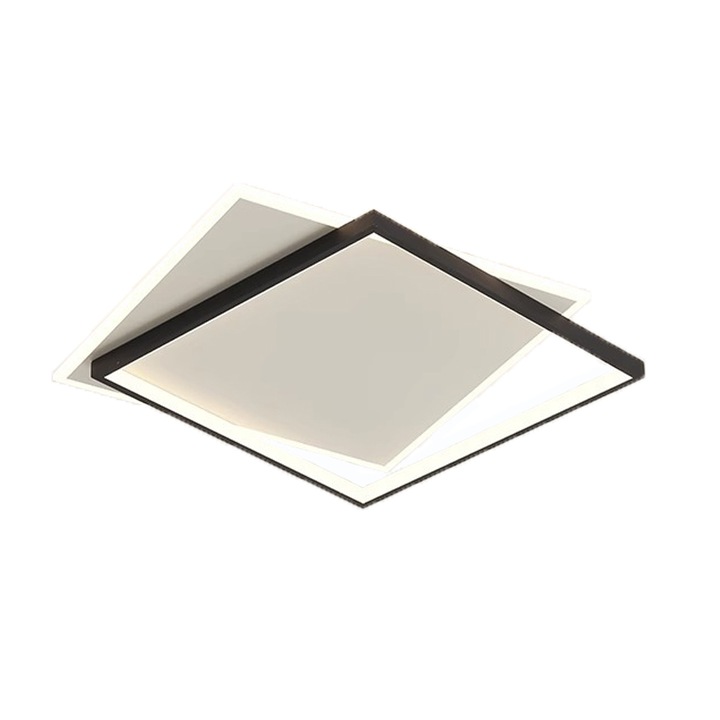 Правоъгълен LED плафон, 65W, димируем, 51см, черен