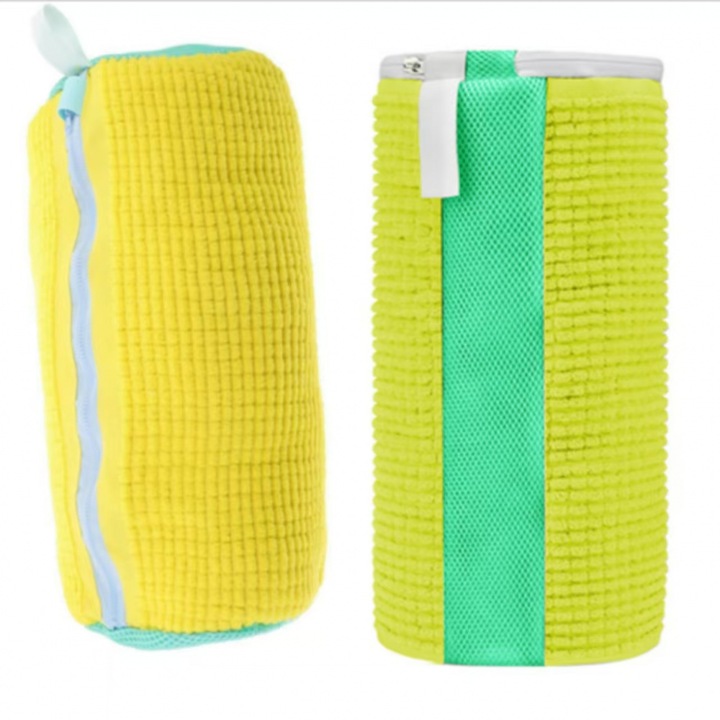 2 db-os cipőmosótáska készlet, CNNIK, poliészter, sárga, minden típusú cipőhöz