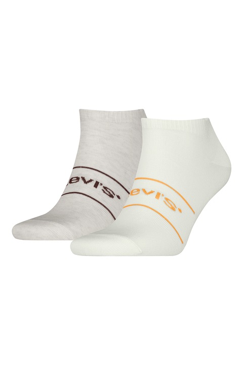 Levi's, Set de sosete unisex pana la glezna - 2 perechi, Portocaliu stins/Alb murdar/Lila pal
