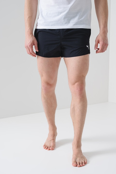 Puma, Плувни шорти с лого и джобове, Черен