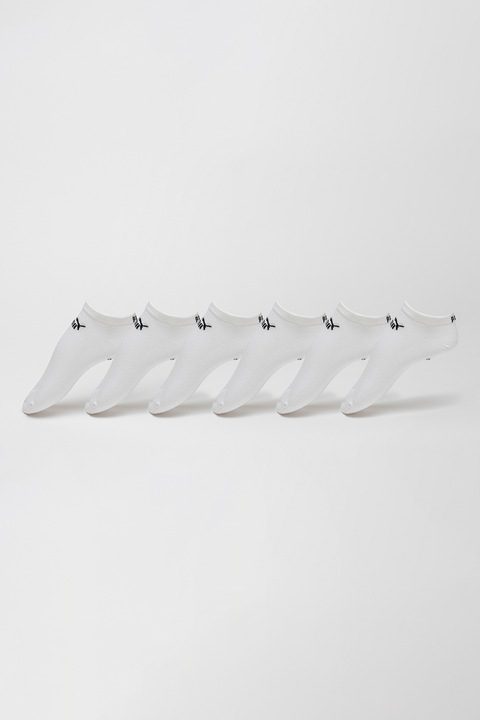 Puma, Set de sosete unisex din amestec de bumbac - 6 perechi, Negru/Alb murdar