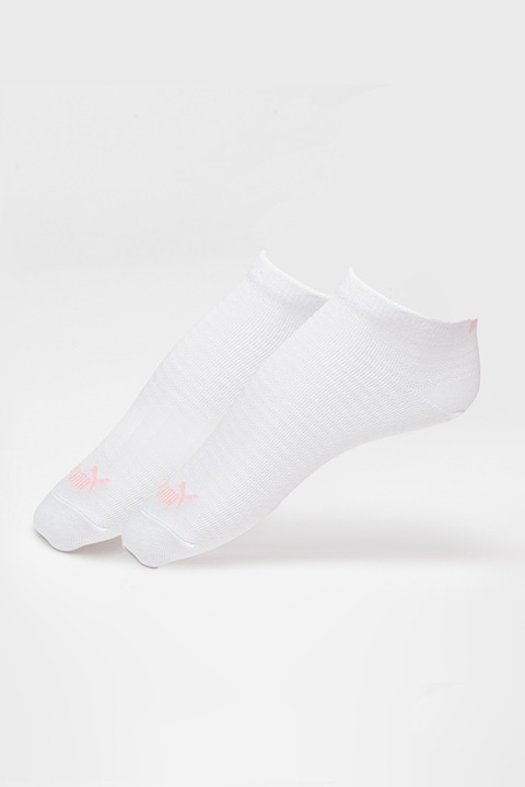 Puma, Set de sosete scurte din amestec de bumbac - 2 perechi, Alb