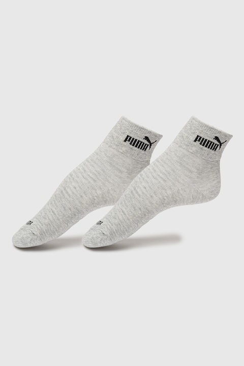 Puma, Къси чорапи с лого - 2 чифта, Сив меланж