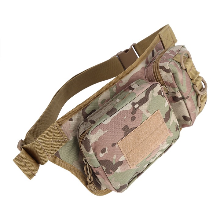 Longziming unisex sporttáska, kompakt, cipzáras rekeszekkel, többszínű, kis méret