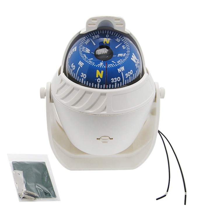 Преносим дигитален компас Longziming, размери 10x9.4x13.7 см, диаметър на сферата 6.6 см, за превозни средства и морска навигация