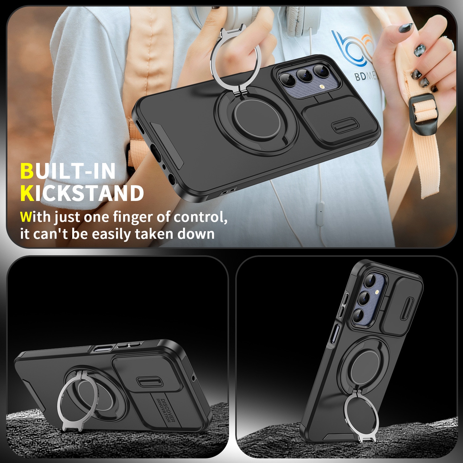 Husa de protectie pentru Samsung Galaxy S24, compatibila Magsafe, Hybrid Antisoc, Bumper inel rotativ 360-violet
