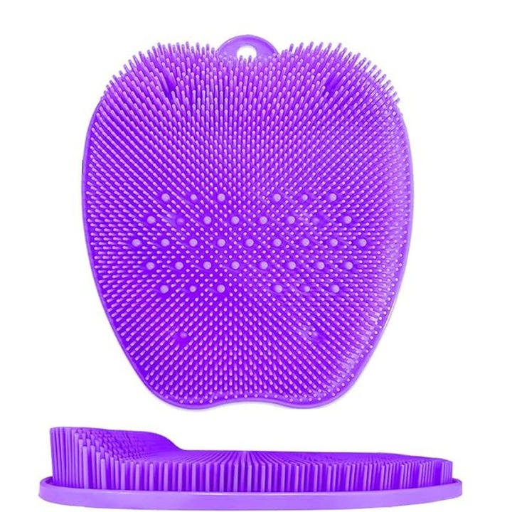 Lábfürdő szivacs, masszázs, dupla kefés kialakítás, barna szín, 28x24cm