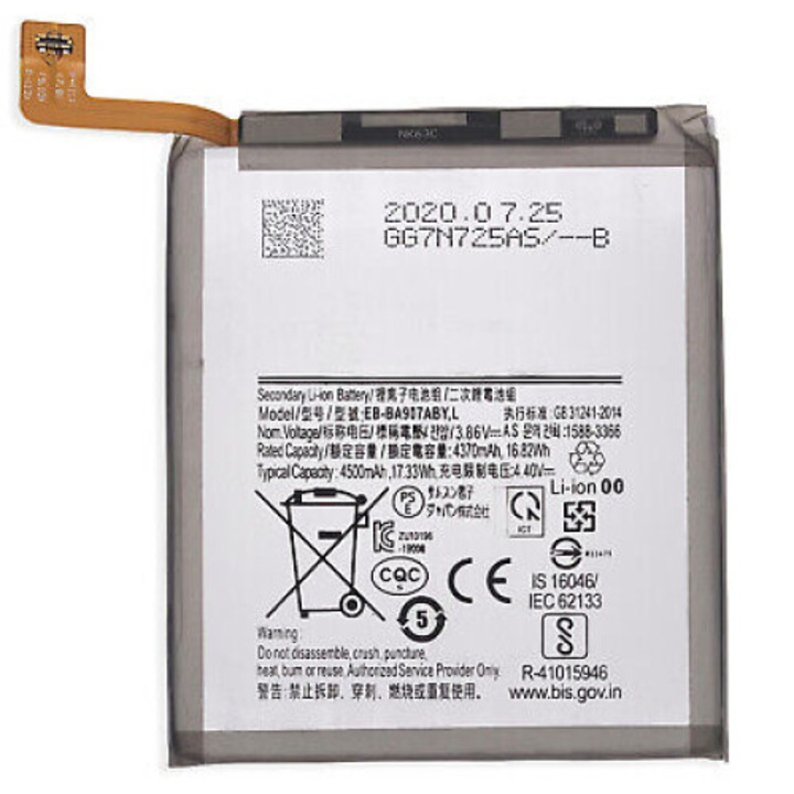 Acumulator compatibil cu Samsung Galaxy S10 Lite, model EB-BA907ABY, 4500 mAh