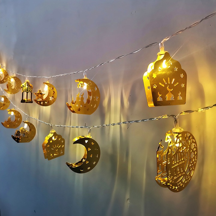 Външни LED нишки, Bliibee®, LED светлина, 3 м, с 20 фенера, Декоративно амбиентно осветление, Работи с батерии