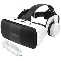 Ochelari VR, casti integrate si telecomanda, distanta interpupilara reglabila, suport 4, 7--7, 8 inchi, alb