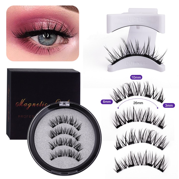 Set gene false LOILERIE, stil coada ascutita, volum 3D, negru, 4 bucati
