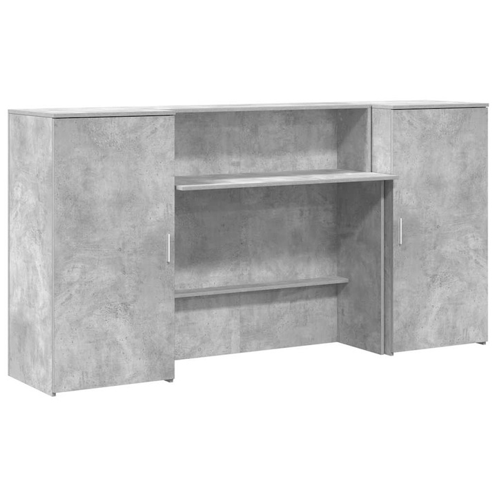 Birou de receptie vidaXL, Gri beton, 200x50x103, 5 cm, Lemn prelucrat, 51.33 Kg