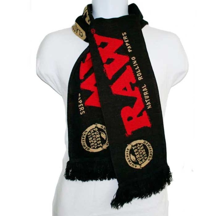 Fular de iarna RAW Black, lungime 160cm, Unisex, Material moale si confortabil