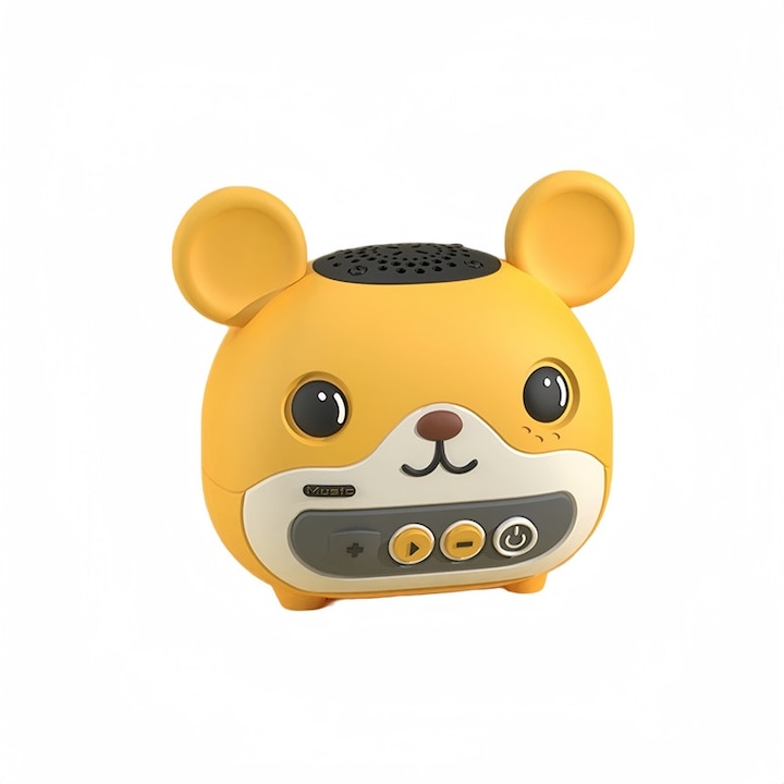 Hordozható Bluetooth hangszóró "Owl Voice" - rajzfilm figura dizájn, Vízálló, Sárga, 73x87x55mm