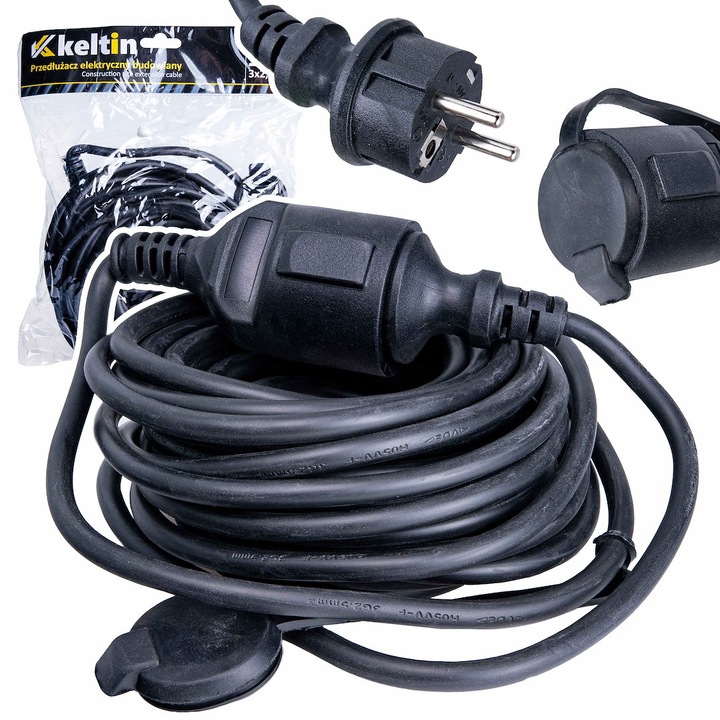 Електрически удължител за строителство, 10 м, IP44, Keltin K00220
