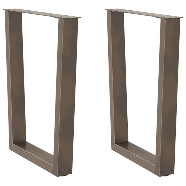Picioare de masa in forma de V vidaXL, 2 buc., otel natural, 60 x (72-73,3) cm 9.85 kg