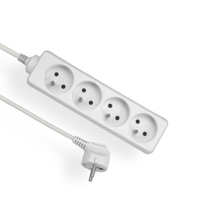 GAZDASÁGOS fehér hosszabbító kábel 4 aljzat z/u 2m OMY 3x1 EPS-402