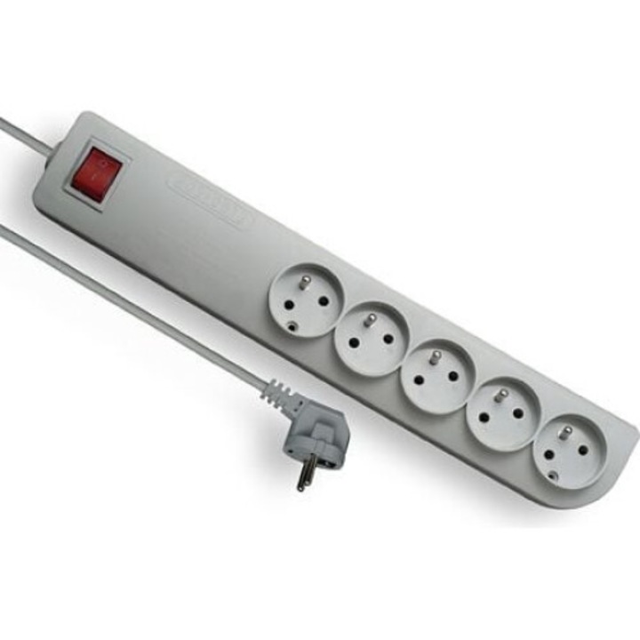 Túlfeszültség-csökkentő kábel 5 aljzat 3 m szürke PSF3-503 nélkül