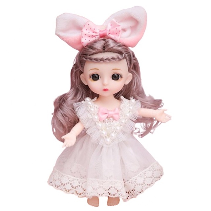 Кукла Q-Princess с кожена шапка, 16 см, 13 стави, подаръчен комплект