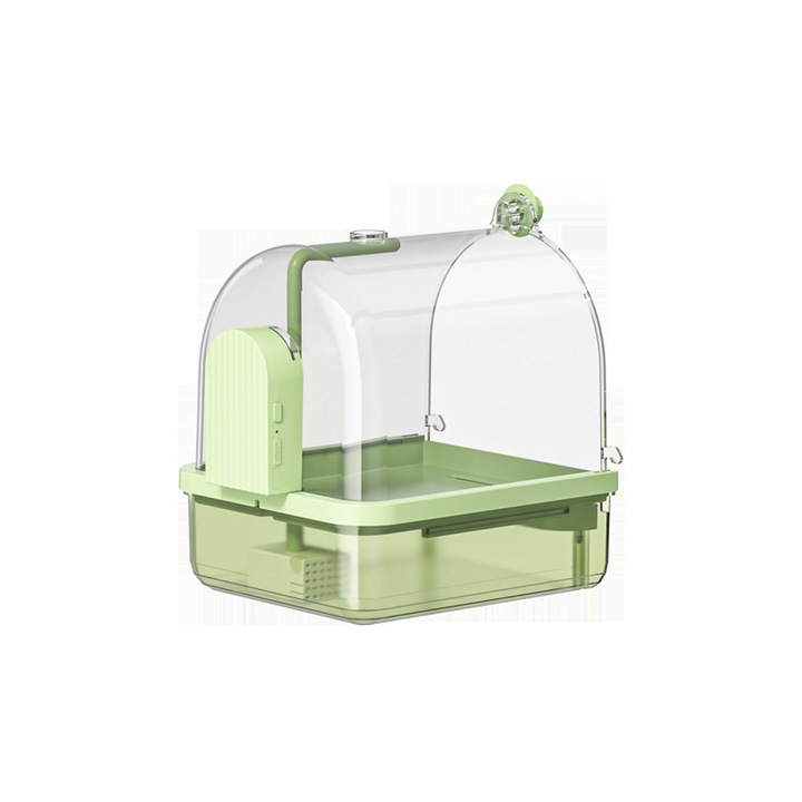 Birdbath, baterie 1200mAh, senzor infrarosu, dus, cartus, cablu de incarcare USB, verde