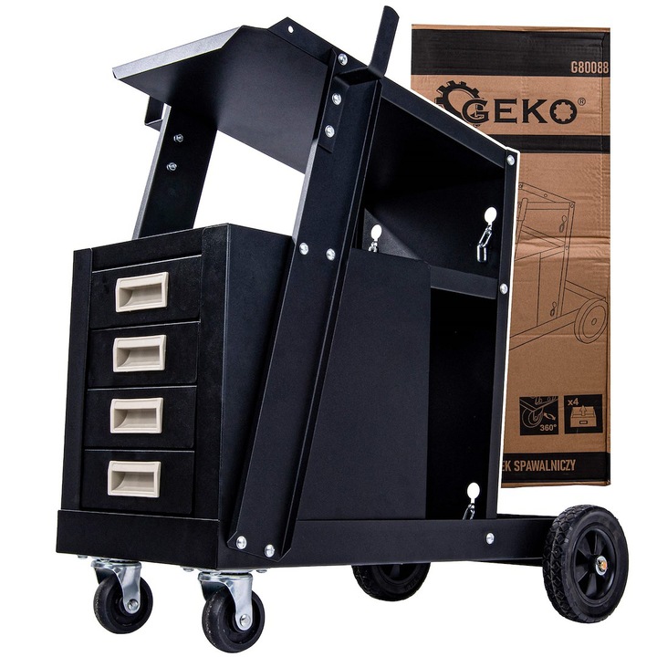 Количка за заваряване на могили с 4 чекмеджета, Geko G80088