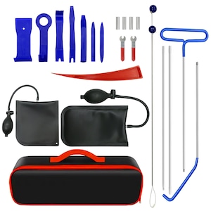 Set scule auto 22 piese, MWAOWM, unelte din otel si aliaj de aluminiu, design unghiular, geanta portabila
