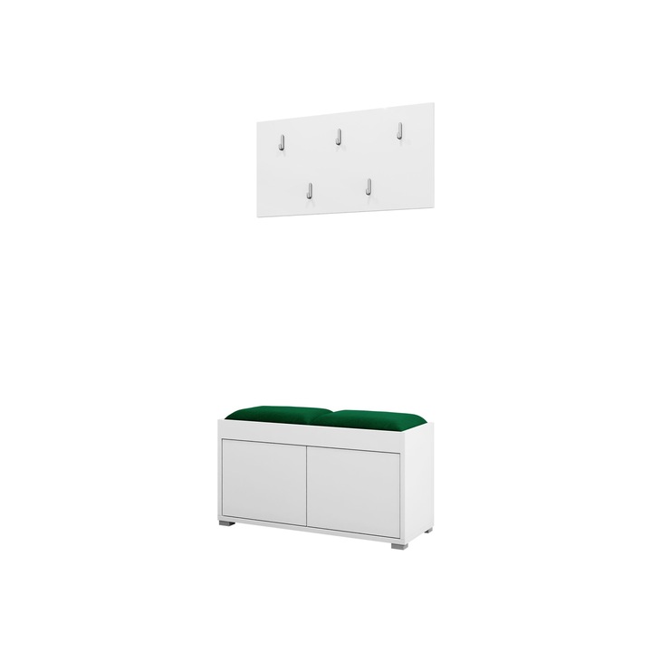 Mobilier pentru hol Alekto VII, MIRJAN24, alb + verde
