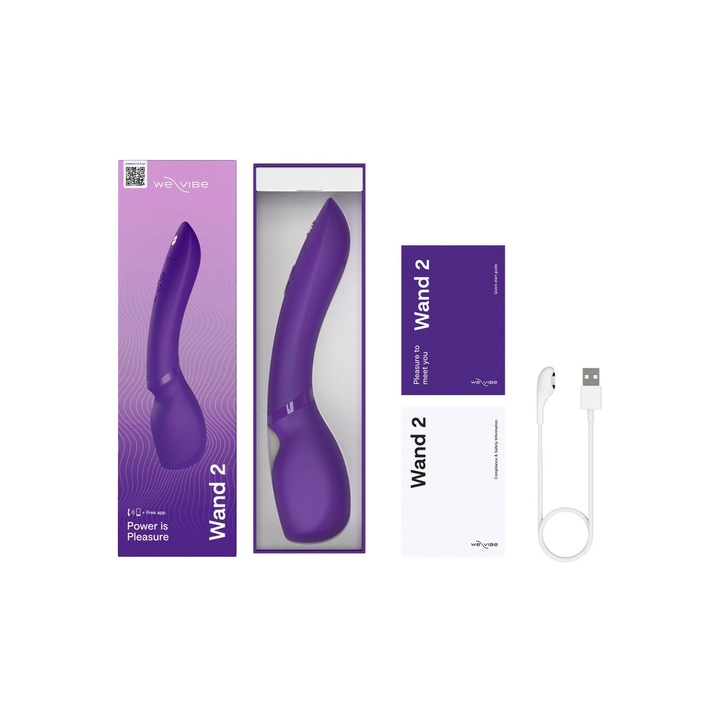 Вибратор We-Vibe Wand 2, Лилав, 9 режима на вибрация, 30.9 см