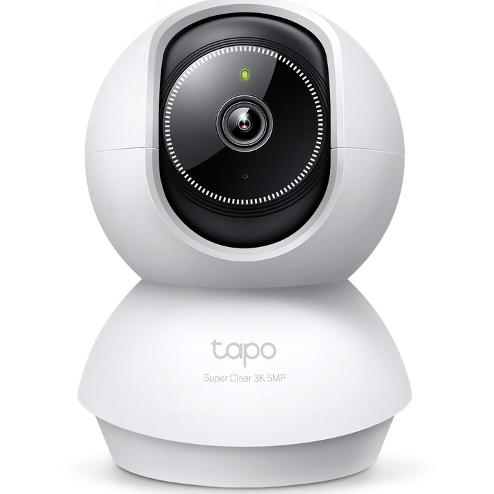Интелигентна камера за наблюдение TP-Link Tapo C230 с 360 градуса панорама/наклон, 5MP, 3K, 2880x1620, използване на бебефон, безжична връзка, нощно виждане, интелигентно откриване на AI
