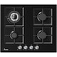 Plita incorporabila Fram FBH-M4IWF-GBK, Gaz, 4 arzatoare, Gratar fonta, Wok, Aprindere electrica, Dispozitiv de siguranta, 60 cm, Sticla neagra