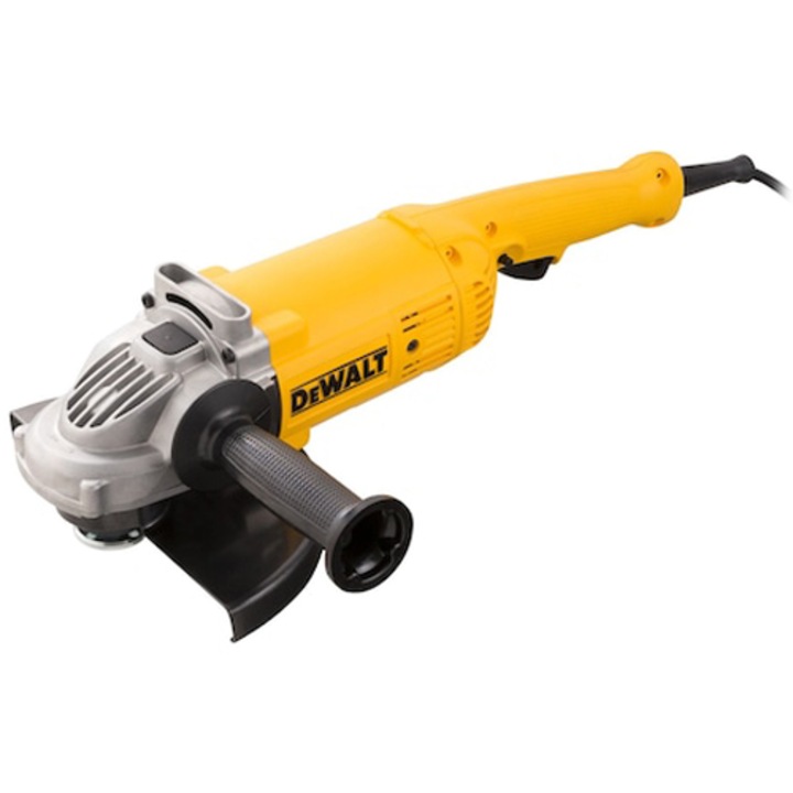 Polizor unghiular (flex) electric DeWALT DWE490, diametru disc 230mm, 2000 W putere nominala, turatie 6600 RPM, motor cu protectie particule abrazive, sistem prindere M14, alimentare 220V, puternic si fiabil