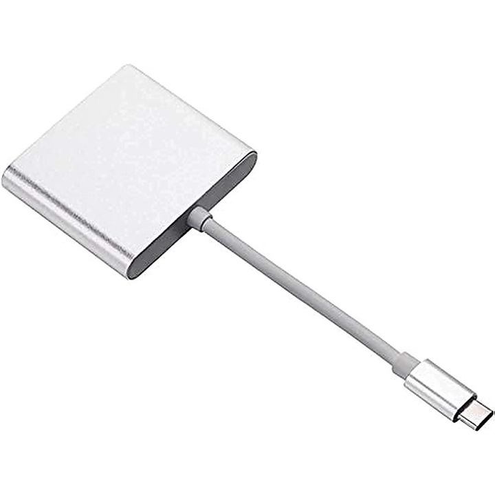 USB C към HDMI 4K адаптер, Lyaxm, 3 в 1, 10Gbps, бял