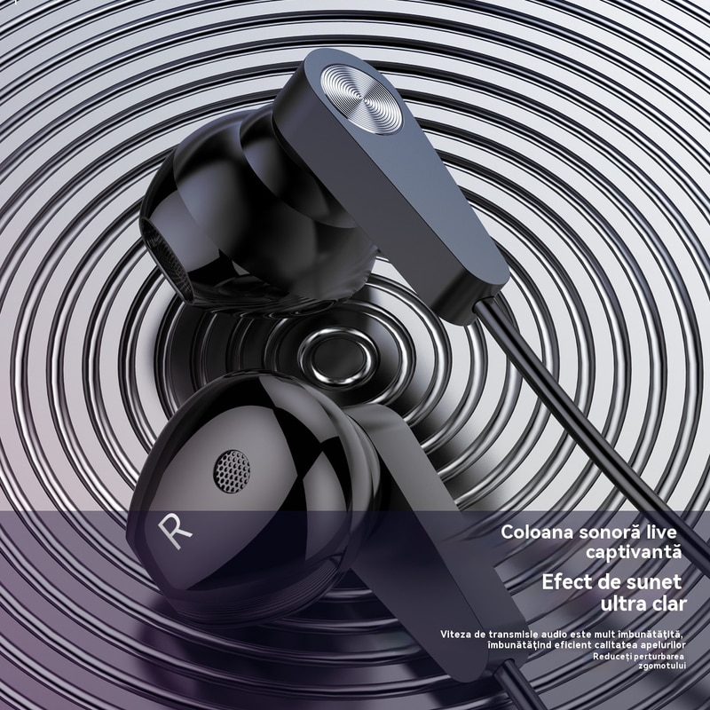 Casti cu fir, Pure Bass, Hi-Res, USB-C, negru