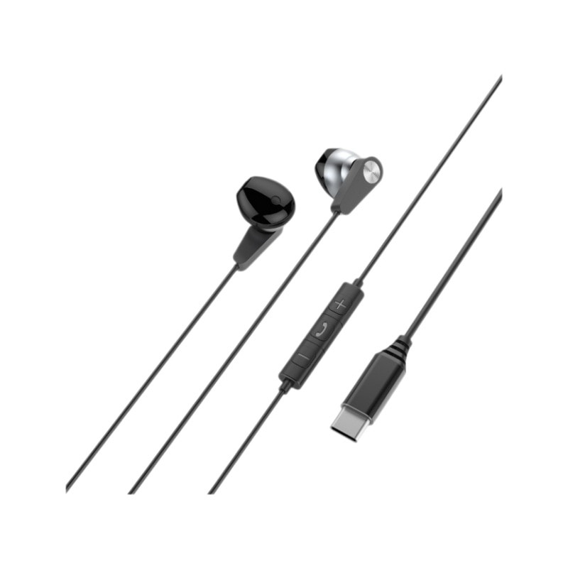 Casti cu fir, Pure Bass, Hi-Res, USB-C, negru