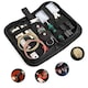 Set de 65 de accesorii pentru chitara, AjieQaQ, pentru ajustarea si repararea corpurilor de chitara, cu cutie de depozitare, potrivite pentru incepatori pentru practica, concepute pentru chitara, bas, vioara si ukulele, plastic / metal, multicolor