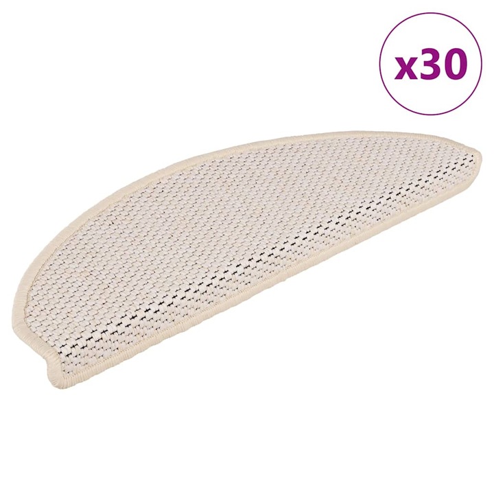 Covorase scara vidaXL, autoadezive, aspect sisal, 30 buc, 65x21x4cm, Berber, 4.05 Kg