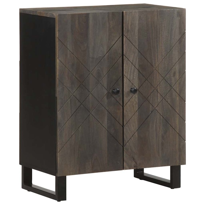 vidaXL Sideboard Fekete 60x33x75 cm tömörfa Mango 4017686