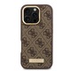Husa de protectie Guess compatibila cu Apple iPhone 16 Pro Max, 4G Logo Plate, compatibila MagSafe, silicon si textil, Roz