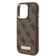Husa de protectie Guess compatibila cu Apple iPhone 16 Pro Max, 4G Logo Plate, compatibila MagSafe, silicon si textil, Roz