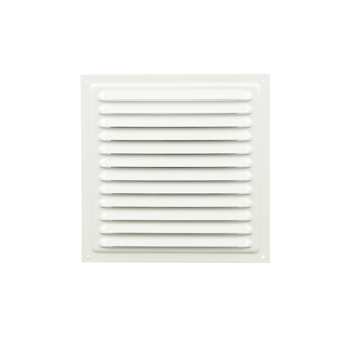 Grila ventilatie, metal, 20 x 20 cm, alba