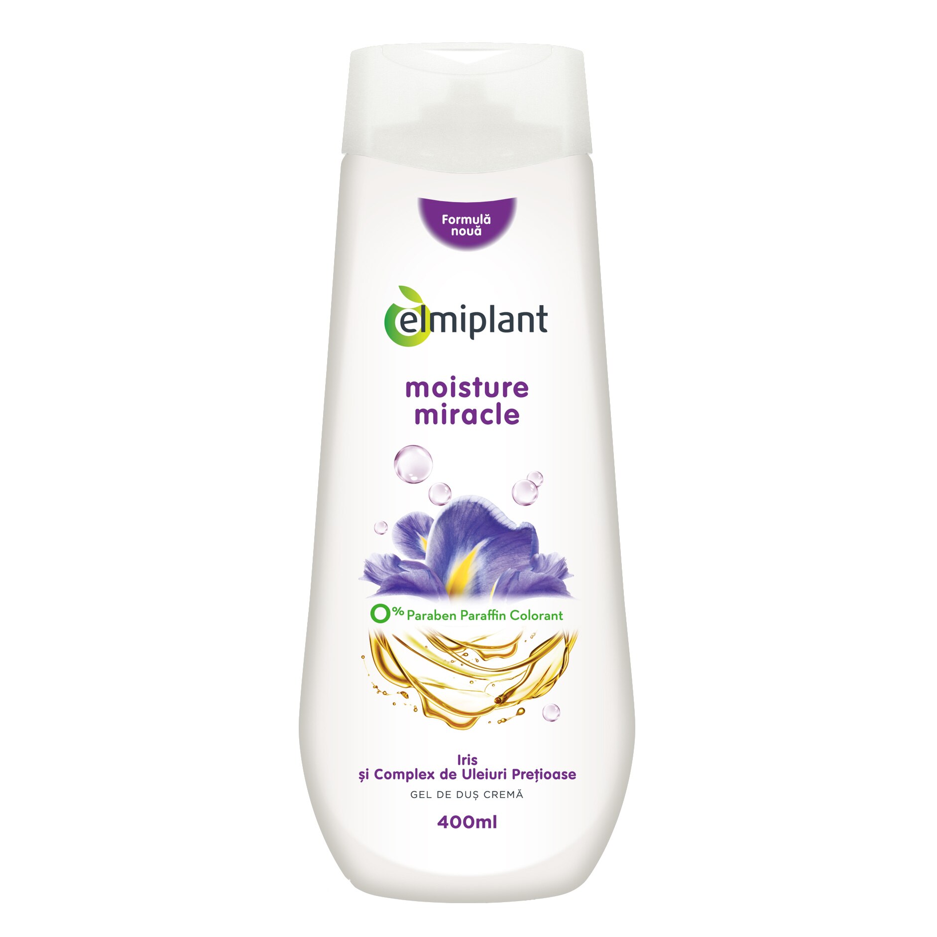 Gel de dus Crema Elmiplant cu Iris&Uleiuri pretioase, 400 ml