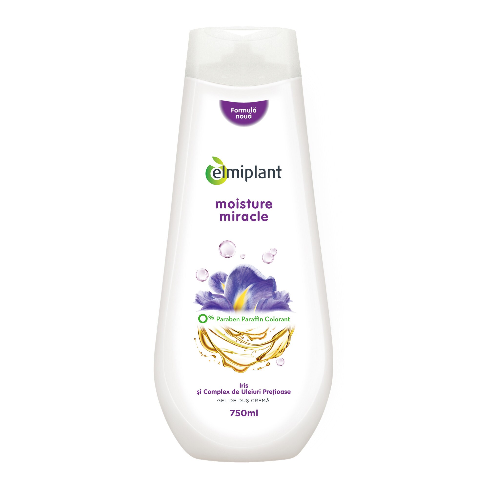 Gel de dus Crema Elmiplant cu Iris&Uleiuri pretioase, 750 ml