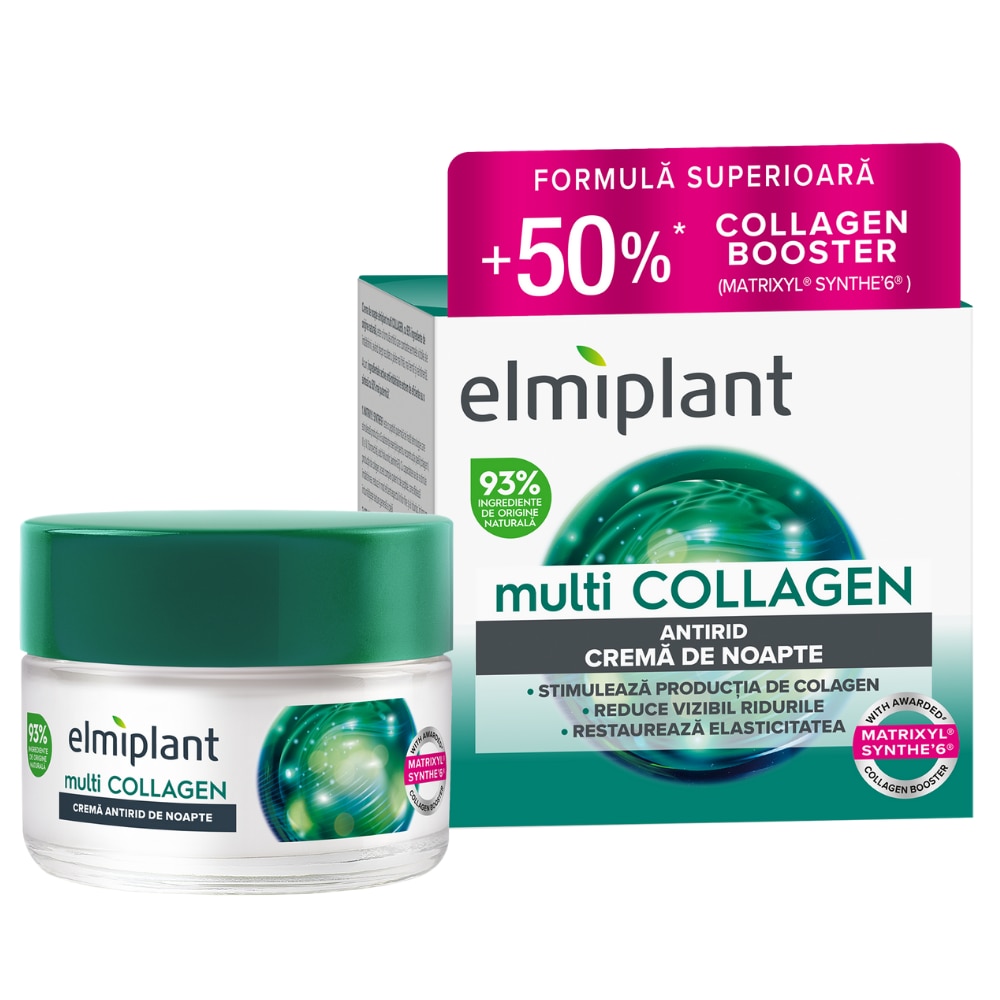 Crema anti-rid de noapte Elmiplant multi COLLAGEN, 50 ml
