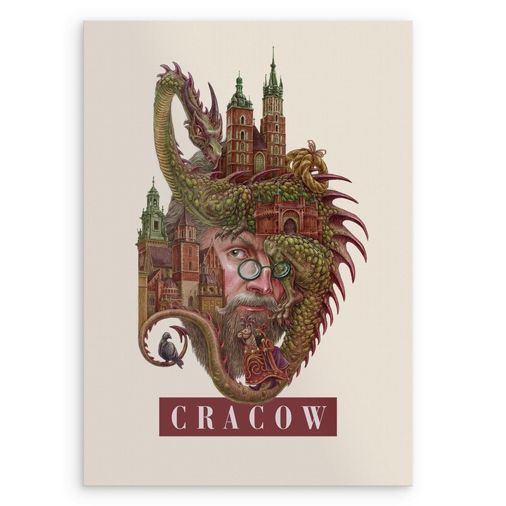 Tablou canvas, Tulup, Krakow, Multicolor, 21x29, 7 cm, Capital, Oras, 010030020070000281380