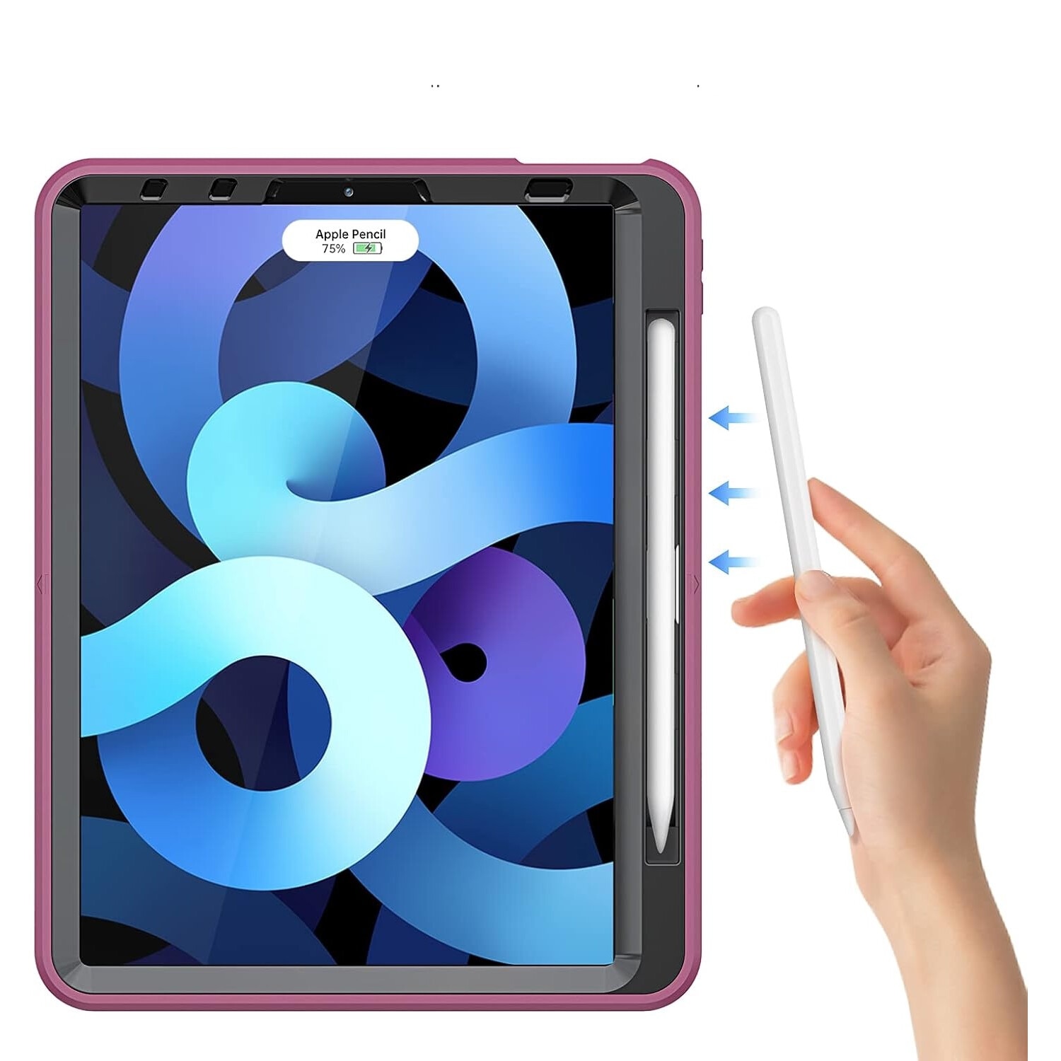 Husa tableta cu suport rotativ pentru iPad Air 4/iPad Pro 11, Nikcorp, bordo, 11 inch